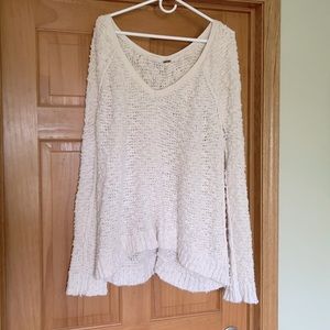 Free People Cotton Knit Oversized Sweater Large